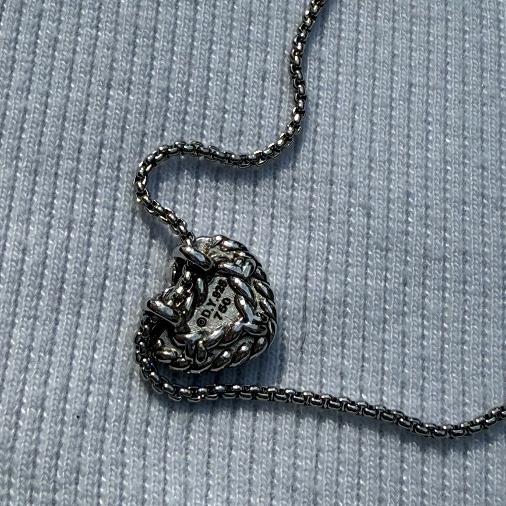 •FIRM• David YurmanCable Cookie Classic Heart Necklace bracelet 18K Yellow Gold - Picture 7 of 10